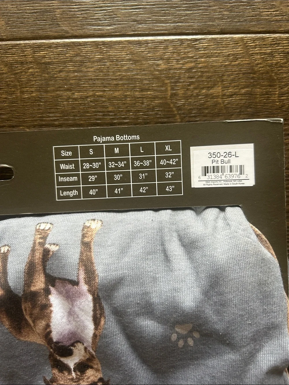 Unisex Gray Pitbull Dog Print Pajama Pants - Large NWT - Picture 3 of 4
